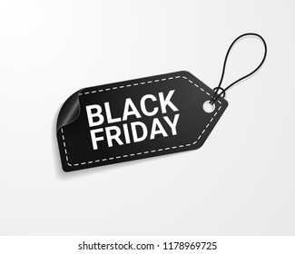 Black friday sale tag. Vector illustration