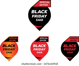 Black Friday Sale Tag , Vector Illustration .