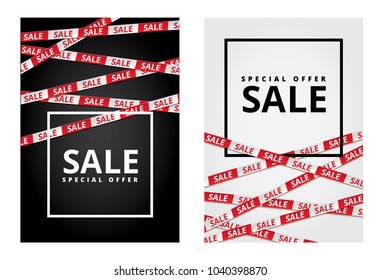 Black friday sale tape ribbon card