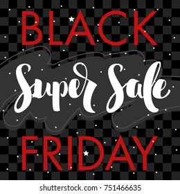 Black Friday Sale, template design poster, red ribbon, vector illustration