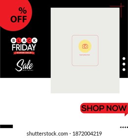 Black Friday sale template designs for online social media post.