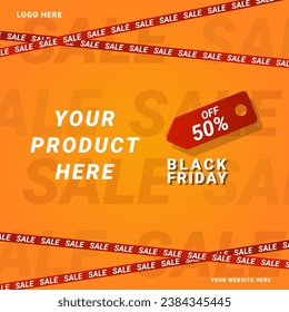 Black Friday Sale template layout design for social media advertising product