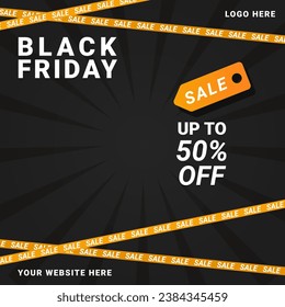 Black Friday Sale template layout design for social media advertising product