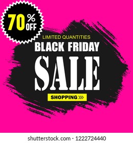 Black Friday Sale template logos and cards for design. 
Trendy flat style with hand-lettering words for posters, newsletter, ads, coupons, banners. Retro style elements. Vector illustration 
