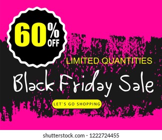Black Friday Sale template logos and cards for design. 
Trendy flat style with hand-lettering words for posters, newsletter, ads, coupons, banners. Retro style elements. Vector illustration 
