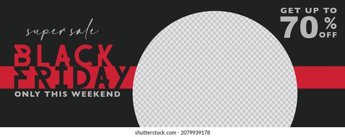 Black Friday Sale Template. Marketing promotion, Social Media post cover. Layout design. Set of sale banner template. Network background. Black and red. Vector illustration