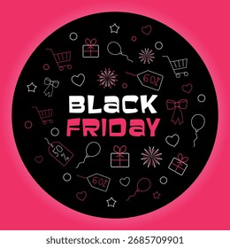 Black Friday Venda Modelo - Vetor Fundo com descontos para compras	