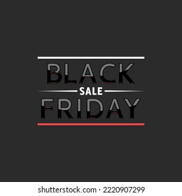 Black Friday sale text banner, elegant dark background special offer poster mockup, ecommerce marketing typography design element.