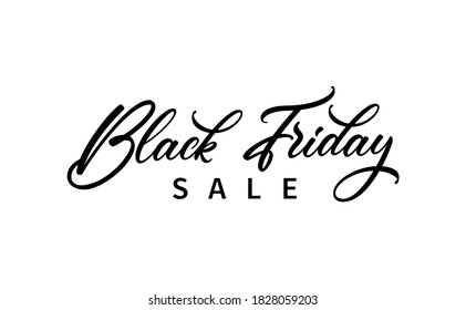 Black Friday Sale text design. Modern hand lettering for use in ad, poster, banner design.