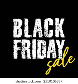 Black Friday Sale text design in white  and yellow colors