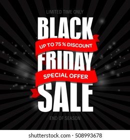 Black Friday sale text design template. Black Friday banner poster badge sticker web advertising vector illustration. Black Friday sale. Black Friday sale  offer. Black Friday sale banner. 