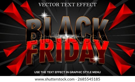 black friday sale text effect vector editable