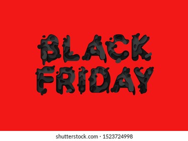 Black Friday Sale, black text logo on red background