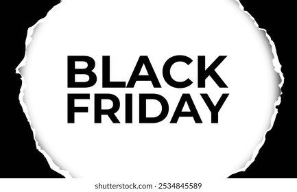 Black friday sale text at ripped paper, black friday sale discount