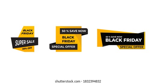 Black Friday Sale Drei abstrakte Badge