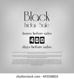 Black Friday Sale. Timer Before Sales. Vector Illustration