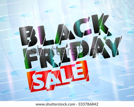 Black Friday Sale title with broken text effect. Design for christmas sales announcement. Vector image