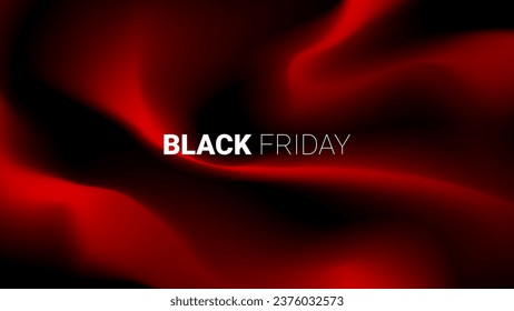 Black Friday verkaufen trendige Banner. roter und schwarzer Farbverlauf-Hintergrund. Vektorgrafik mit dreidimensionalen flüssigen Formen im minimalistischen Stil. Modernes Design für Poster, Deckel, Präsentation, Werbung.