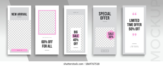 Black Friday Sale. Trendy editable 
Instagram Stories template. Design  for social media. 