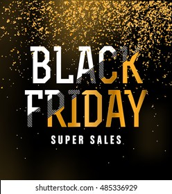 Black Friday Sale Typographic Design - Black, White, and Gold