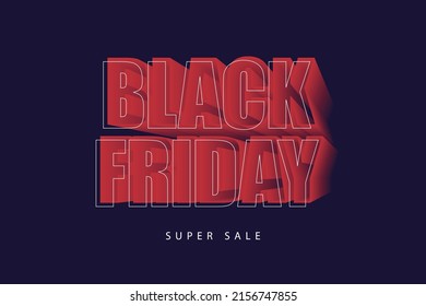 Black Friday Sale Typography 3D. Ilustração vetorial.