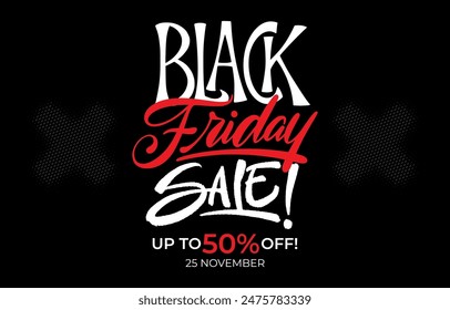 Black Friday sale typography lettering vector