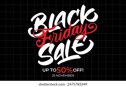 Black Friday sale typography lettering vector