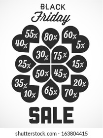 Black Friday Sale Vector Background in Vintage Style