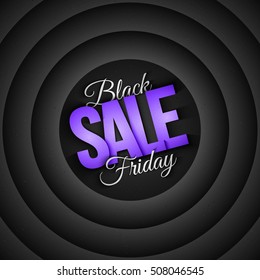 Black Friday Sale vector background in retro and vintage style. 3d illustration for business, marketing, promotion and holidays. Typography design template backdrop