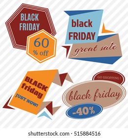 Black Friday Sale Vector Badges and Labels. Set of Black Friday Stickers and Banners.