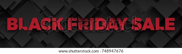 Black Friday Sale Vector Banner 3d Stock Vector Royalty Free 748947676