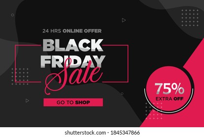 Black Friday sale vector, bright black background and ping, elegant Free Vector