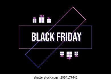 Black Friday sale vector card, banner, illustration with gift boxes for shopping and special offers design.