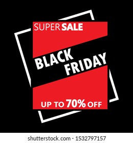 Black Friday Sale Vector Design Illustration with Black Background