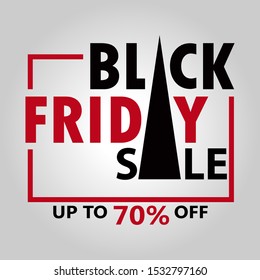Black Friday Sale Vector Design Illustration with Grey Gradient Colored Background