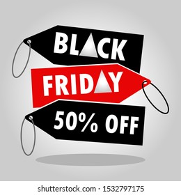 Black Friday Sale Vector Design Illustration with Grey Gradient Colored Background