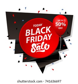 Black Friday sale vector design with lettering, banner