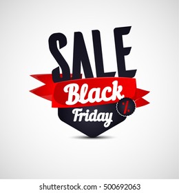 Black Friday Sale Vector Elements in Vintage Style. Badge or Label. SALE