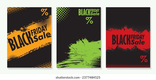 black friday sale vector grunge overlay. Hand drawn abstract frame set. Ink brush strokes mess. Design for flyer, poster, invitation, gift card, coupon, book cover. Banner overlay
