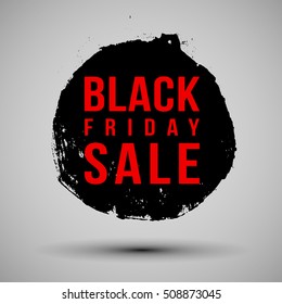 Black Friday sale vector grunge round stamp with shadow