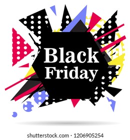 black Friday, sale, vector illustration, explosion triangles