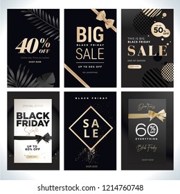 Black Friday sale. Vector illustration concepts of online shopping website and mobile website banners, posters, newsletter designs, ads, coupons, social media banners, marketing material.