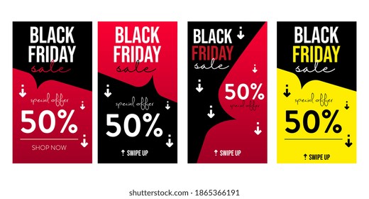 Black Friday sale vector illustration set