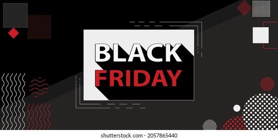 Black Friday Sale. Vector illustration.  Poster, banner on black background. 