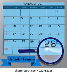 Black Friday sale vector illustration of a magnifying glass