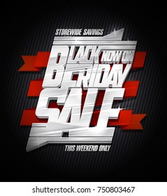 Black friday sale vector poster, storewide savings