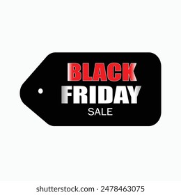 Black Friday Sale Vector Tag, Perfect for marketing Black Friday promotions, discounts, and sales events. Use it in banners, flyers, or social media posts.