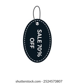 Black Friday sale Vector Tag in simple black and white design for promotions