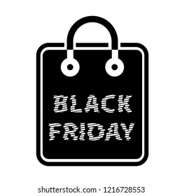 Black friday sale vector template. Shopping paper bag banner. Simple illustration of shopping paper bag vector banner for web