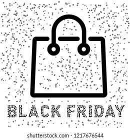 Black friday sale vector template. Shopping paper bag banner. Simple illustration of shopping paper bag vector banner for web